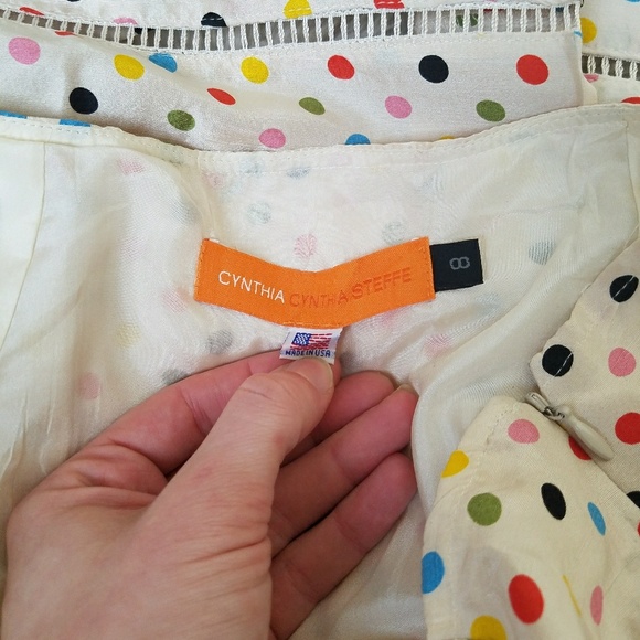 Cynthia Steffe Silk Polka Dot A-Line Skirt, 8 - Picture 3 of 7